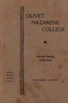 Olivet Nazarene College Annual Catalog 1943-1944 by Olivet Nazarene University