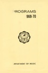Department of Music Programs 1969 - 1970