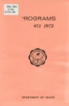 Department of Music Programs 1971 - 1972