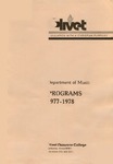 Department of Music Programs 1977 - 1978