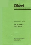 Department of Music Programs 1978 - 1979