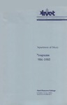 Department of Music Programs 1984 - 1985