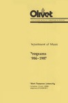 Department of Music Programs 1986 - 1987