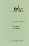 Department of Music Programs 1988 - 1989