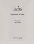 Department of Music Programs 1991 - 1992 by Department of Music