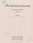 Department of Music Programs 1994 - 1995