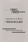 Department of Music Programs 2001 - 2002 by Department of Music