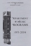 Department of Music Programs 2003 - 2004 by Department of Music